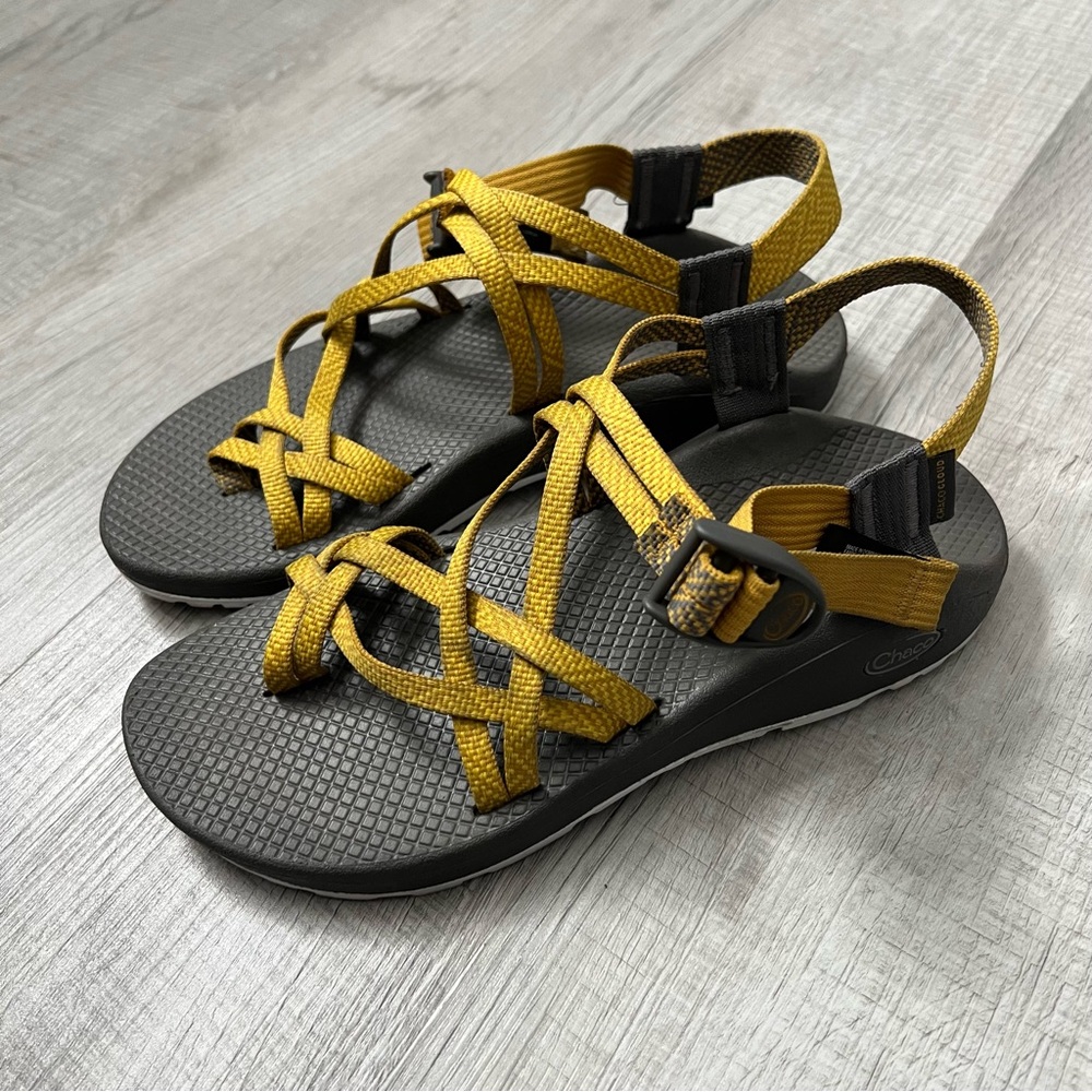 CHACO Z Cloud X/2 Sandal - Women's Mustard and Gray Strappy Size 9 - Picture 3 of 10